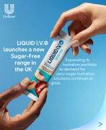 Liquid I.V. Sugar-Free UK launch graphic.